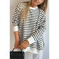 Striped Sweater Round Neck Pullover Top For Women