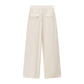 High Waist Wide Leg Draping Pleated Trousers