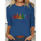 Christmas Shirts For Women, Cute Christmas Tree Graphic Long Sleeve T-Shirt, Funny Holiday Xmas Top For Party, Family Matching PJ Outfit